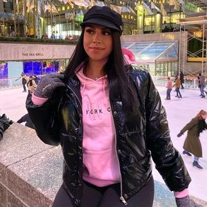 Black Shiny Puff Jacket